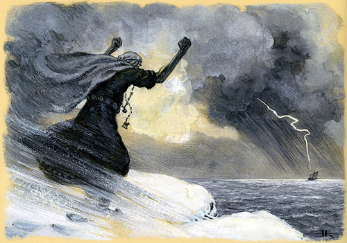 The Mistress of Pohjola Chases the Vainamoinen